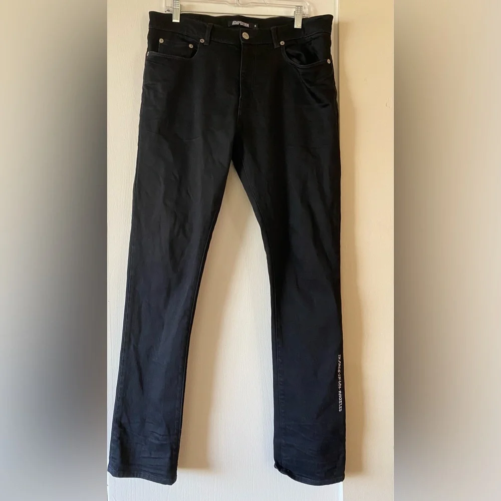 MENS ADAPTATION BLACK JEANS SIZE 34 MADE IN LOS ANGELES USA🇺🇸🖤👖
